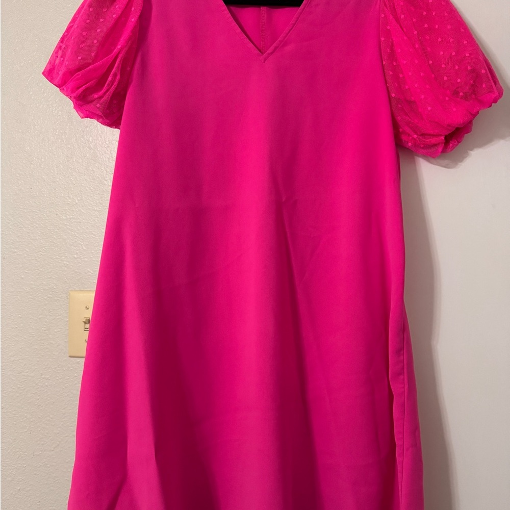 Hot pink mini dress